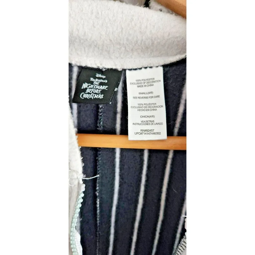 Disney Tim Burton's‎ The Nightmare Before Christmas One Piece Full Zip Pajamas S - Picture 2 of 4